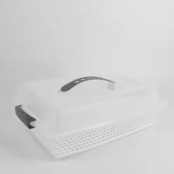 Porta Tartas Rectangular Gris