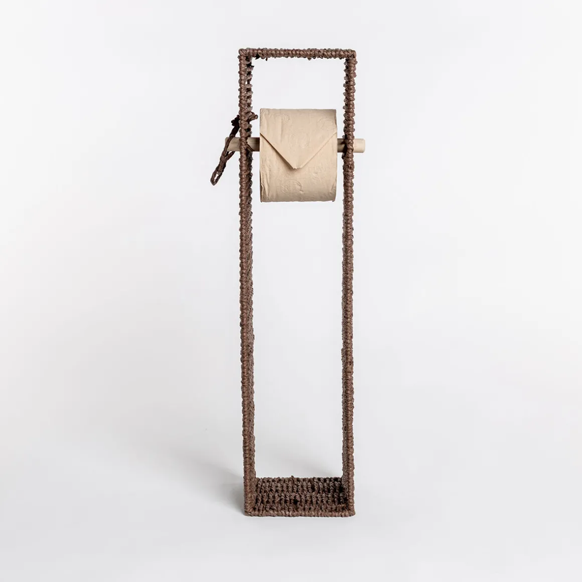 Portarrollos wc marrón de cuerda