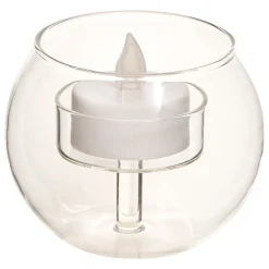 Portavelas con vela led BOLA