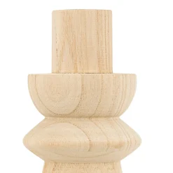 Portavelas De Madera Beige Uma 23.5cm