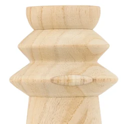 Portavelas De Madera Beige Uma 23.5cm