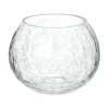 Portavelas De Vidrio Craquelado 12x9.5Cm
