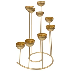 Portavelas Espiral Dorado De Metal