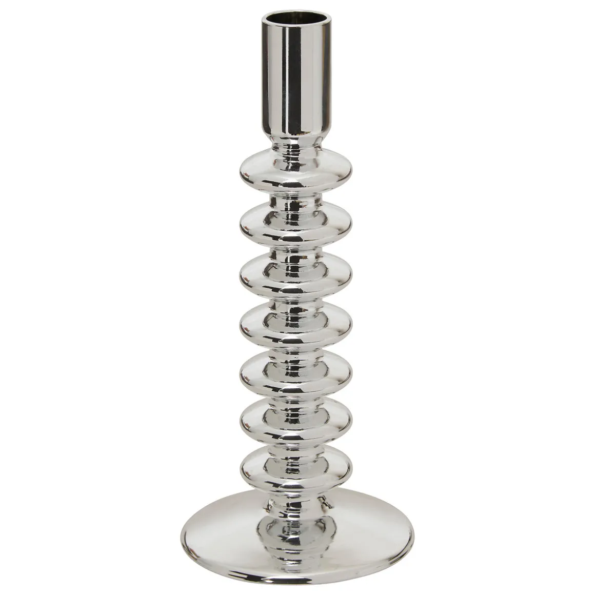 Portavelas SKY plateado de vidrio