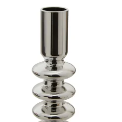 Portavelas SKY plateado de vidrio