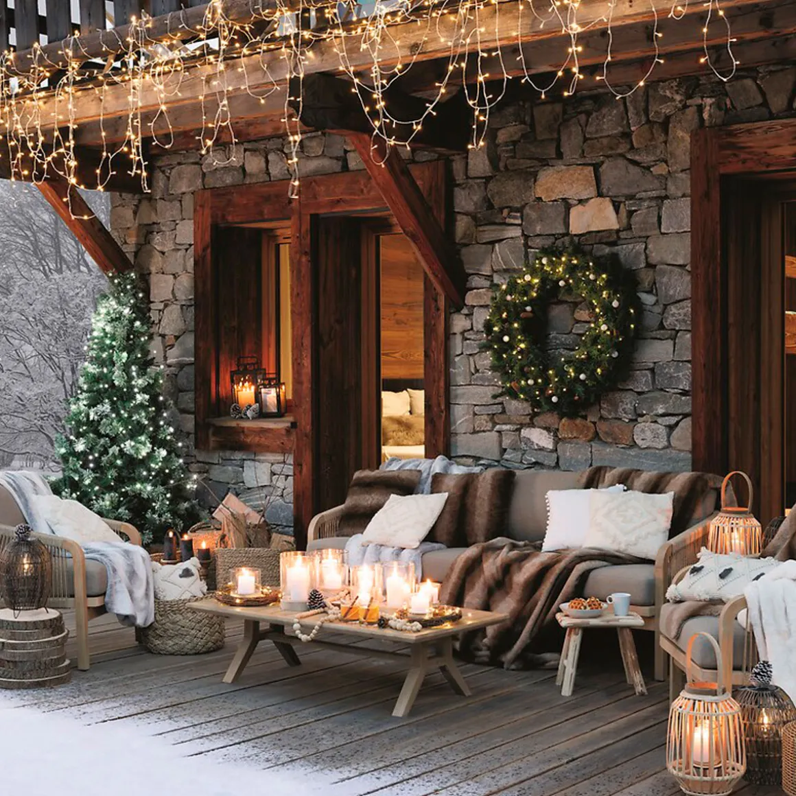 Portavelas Vidrio Base Madera 10x11.5Cm