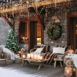 Portavelas Vidrio Base Madera 13x13.6