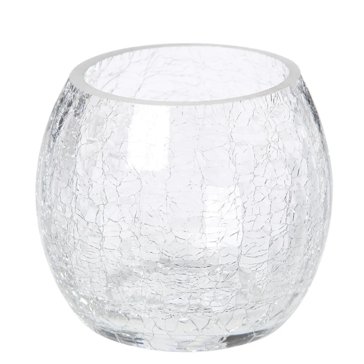 Portavelas Vidrio Craquelado 8x7Cm