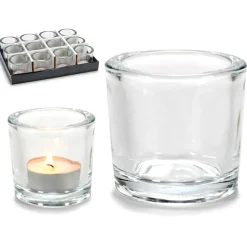 Portavelas Vidrio Redondo 6.5x6.5x6Cm