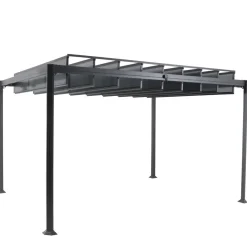 Pérgola BELIZE LATTES gris graphite 3x3,8m