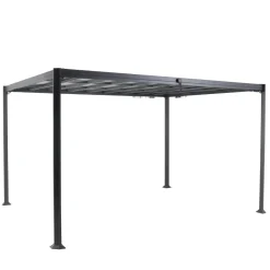 Pérgola BELIZE LATTES gris graphite 3x3,8m