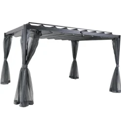 Pérgola BELIZE LATTES gris graphite 3x3,8m