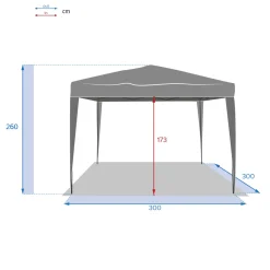 Pérgola EASYUP gris ardosia 3x3m
