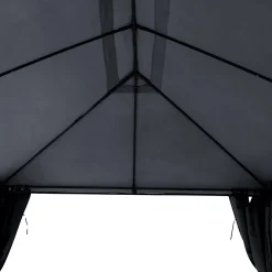 Pérgola SANTORINI gris ardósia con cortinas 3x4m