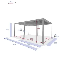 Pérgola ÉVORA gris graphite 3,6x6m
