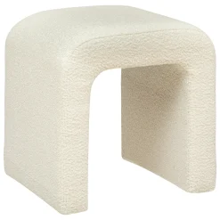 Puf Bouclee Blanco 41x35.5x43Cm