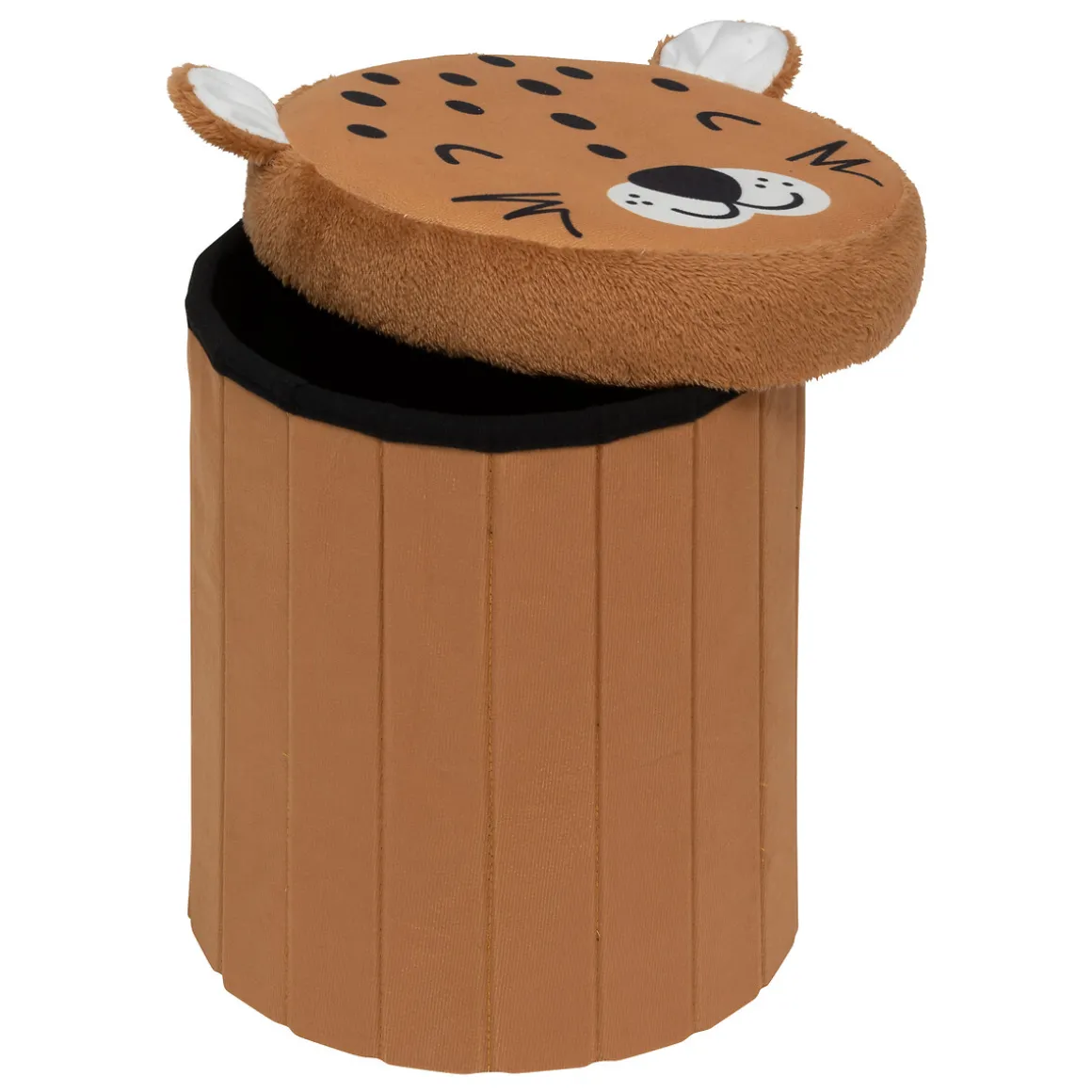 Puf con almacenaje de leopardo 36x30cm