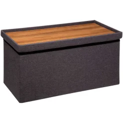 Puf De Almacenaje Gris Oscuro 76x37.5