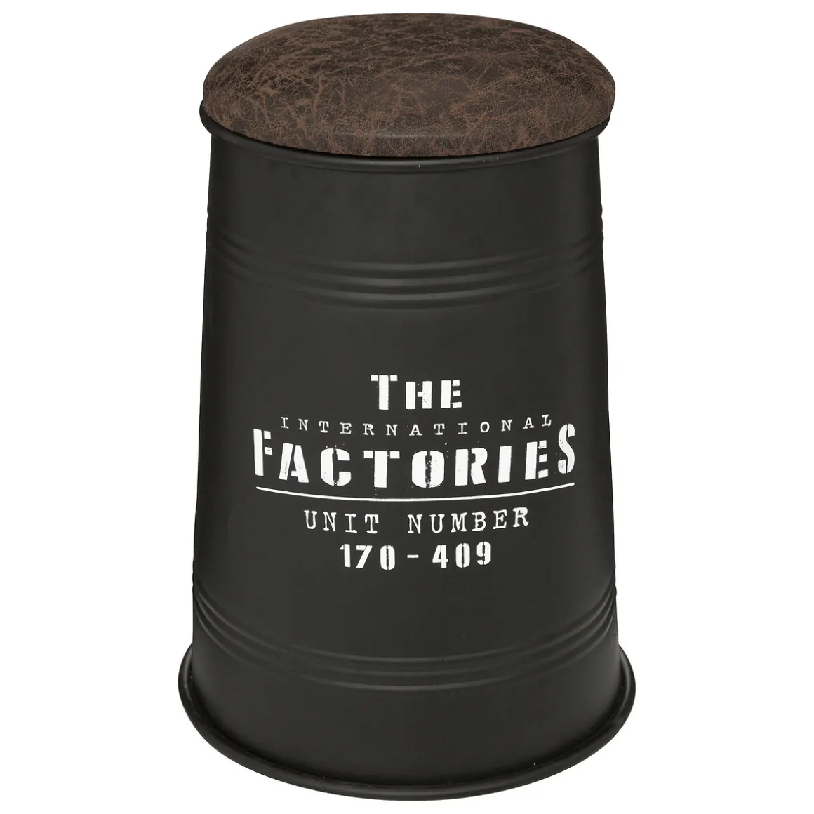 Puf De Metal Negro Factory 33.5x47Cm