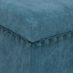 Puf De Terciopelo Azul Memo