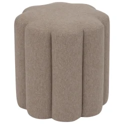 Puf Floral Tejido Beige 40cm