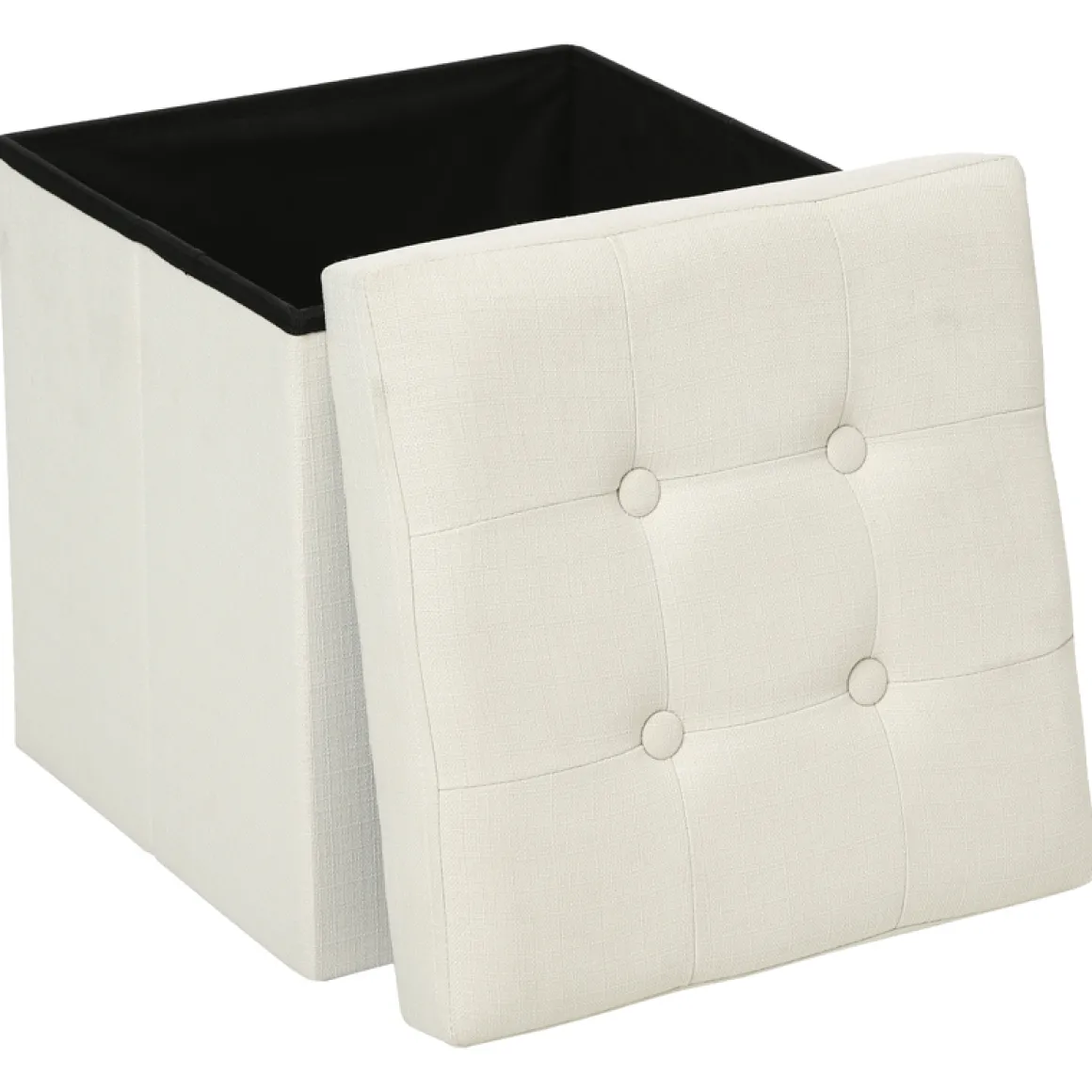 Puf Lysandre De Tela Beige 38x38x38Cm