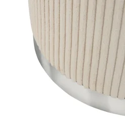 Puf SYLIA marfil de terciopelo 38x38cm