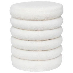 Puf tejido boucle blanco