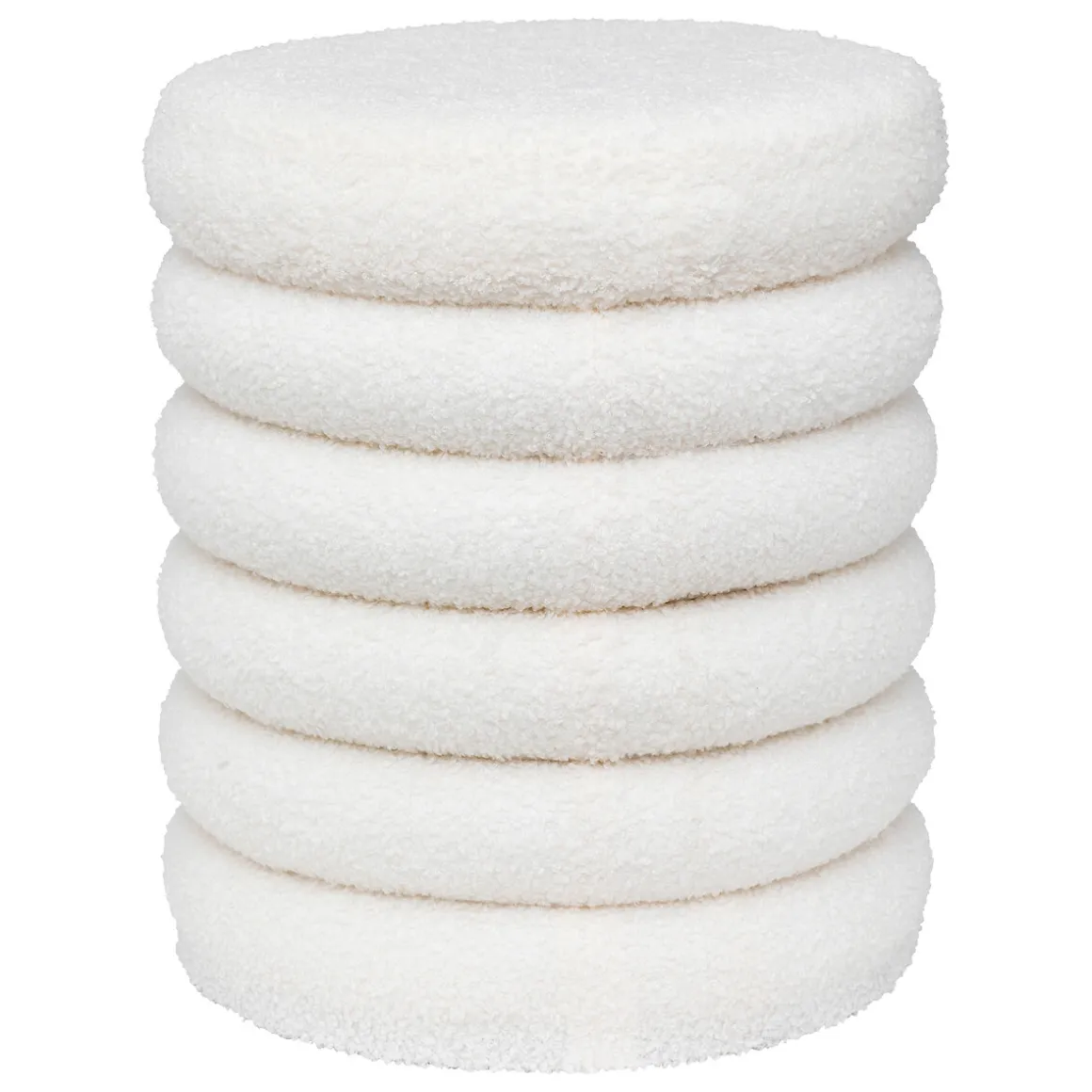 Puf tejido boucle blanco