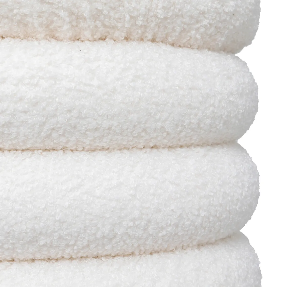 Puf tejido boucle blanco