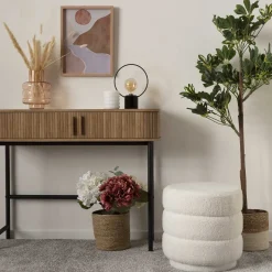 Puf Vibe Redondo Blanco 40x40Cm