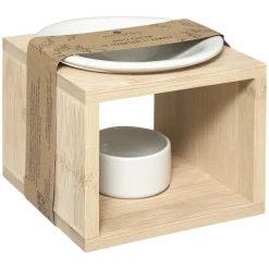 Quemador Bambú/Cerámica 11.5x11.5x9.5Cm