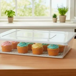 Recipiente Rect. Blanco C/Tapa+Red