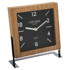 Reloj De Mesa Mdf Marrón 20x8.5x23.5Cm