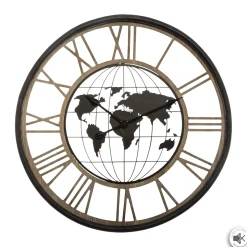 Reloj De Pared De Metal Mundo 67Cm