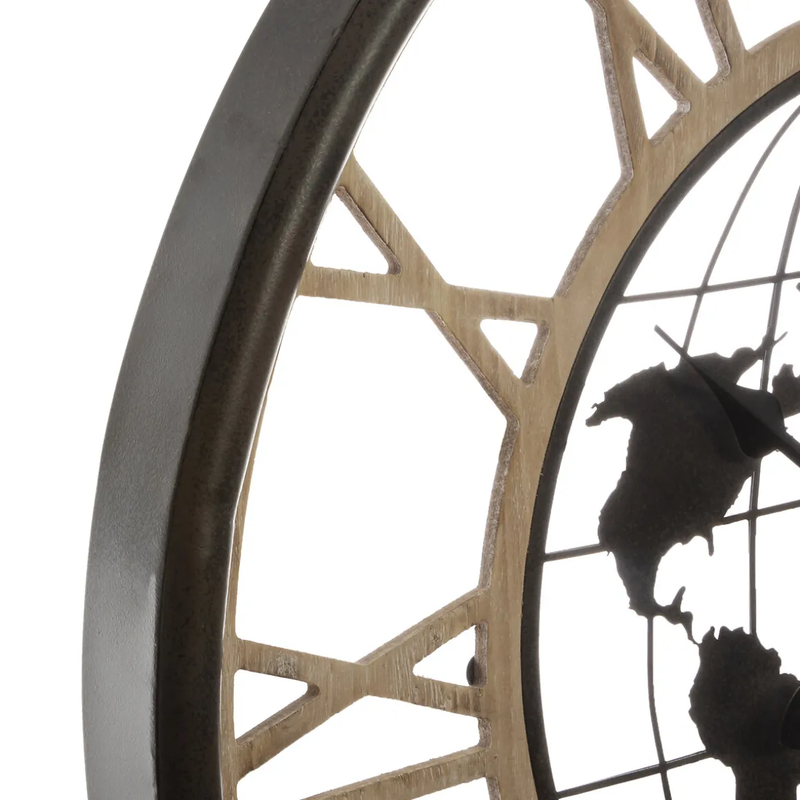 Reloj De Pared De Metal Mundo 67Cm