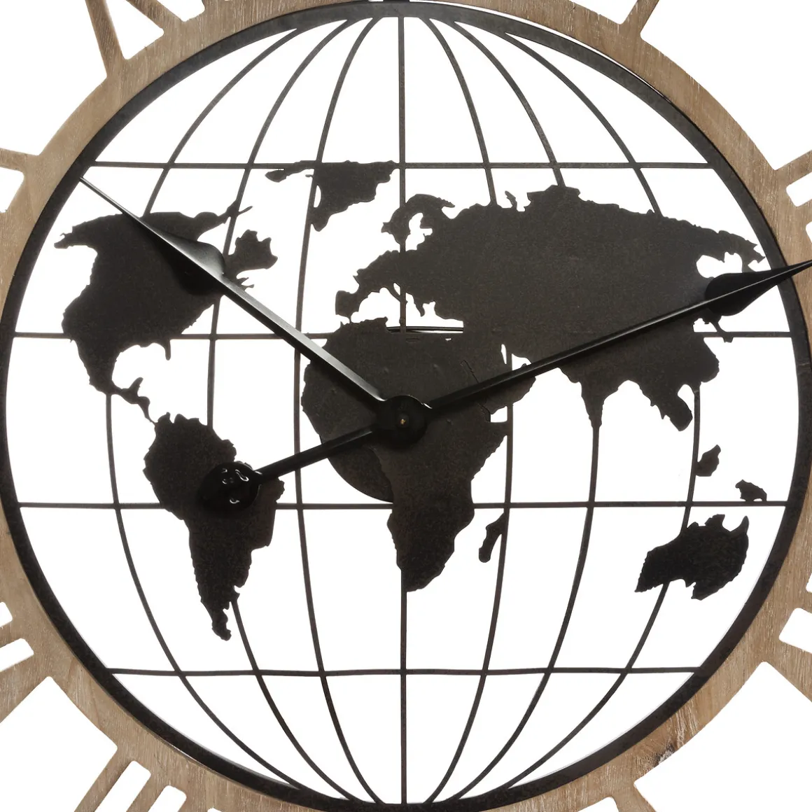 Reloj De Pared De Metal Mundo 67Cm