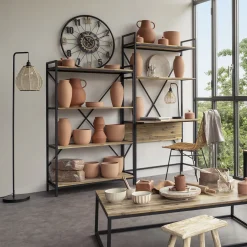 Reloj De Pared Mohan Beige y Negro