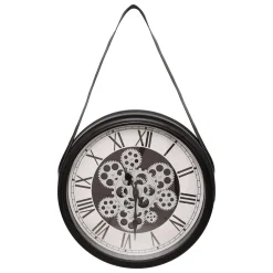 Reloj De Pared Peter Negro Con Asa