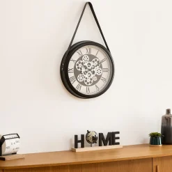 Reloj De Pared Peter Negro Con Asa