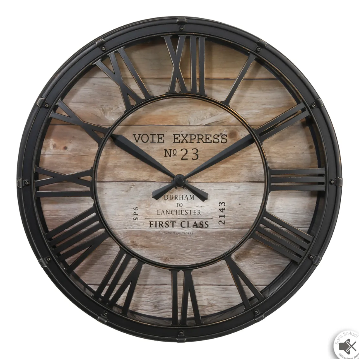 Reloj De Pared Vintage Marrón 39Cm