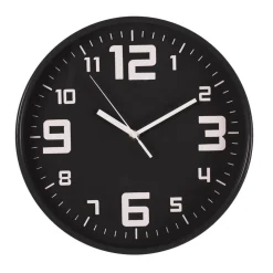 Reloj Pared Negro De Plástico 30Cm