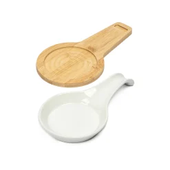 Reposacucharas De Cerámica Base De Bambú