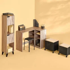 Revistero Metal/Bambú 9x27x33Cm