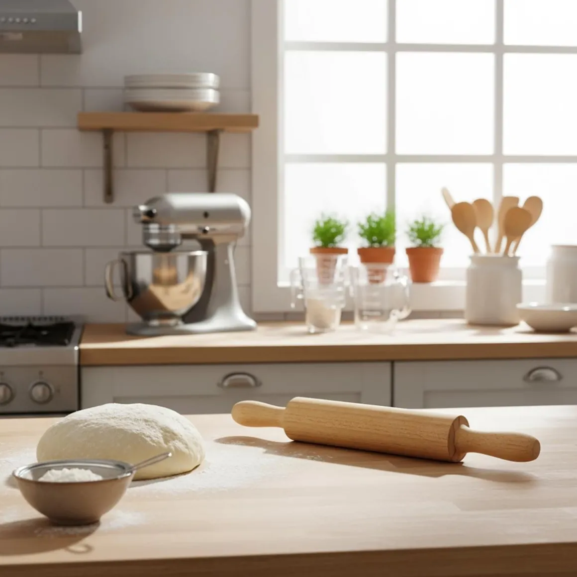 Rodillo De Cocina De Madera 40Cm