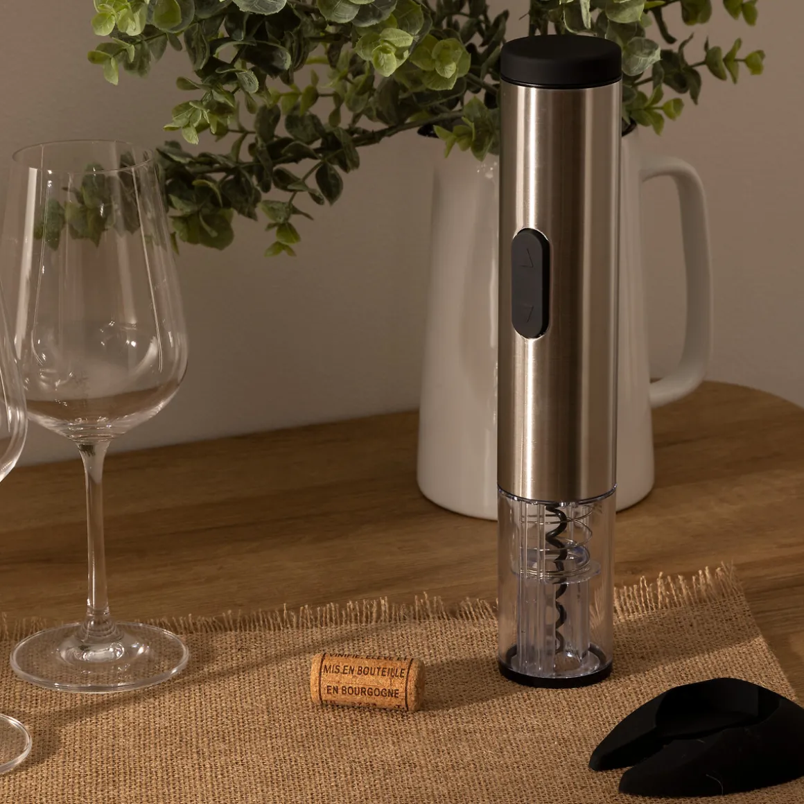 Sacacorchos Con Pilas De Acero Inoxidable