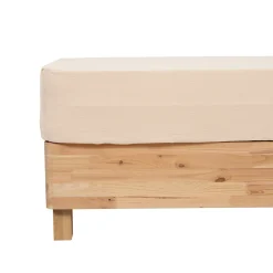 Sábana ajustable FLORA de algodón beige 140x190cm