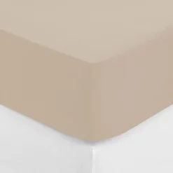 Sábana bajera ajustable beige 90x190cm