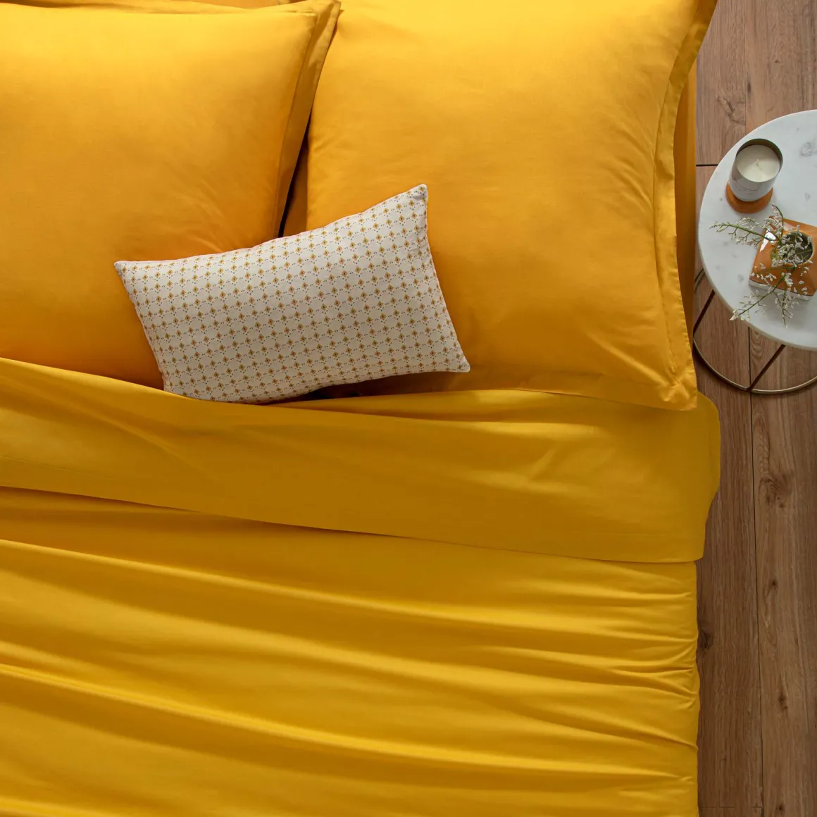 Sábana Bajera Ajustable Ocre 160x200Cm