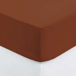 Sábana bajera ajustable terracota 90x190cm